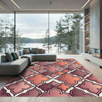 Rose Gold Quatrefoil Geometric Tile Rug