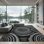 Monochromatic Circular Agate Slices Rug
