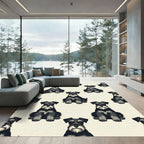 Cute Miniature Schnauzer Sitting Dog Illustration Rug