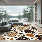 Speckled Brown Amorphous Organic Shapes Rug