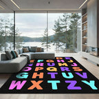 Playful Alphabet Multi Color Block Rug