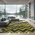 Olive Green Zigzag Staircase Vision Rug