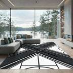Monochrome Geometric X Sharp Angular Lines Rug