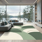 Sage Green Abstract Mid-Century Arch Rug