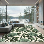 Elegant Sage Green Goth Rose Garden Rug