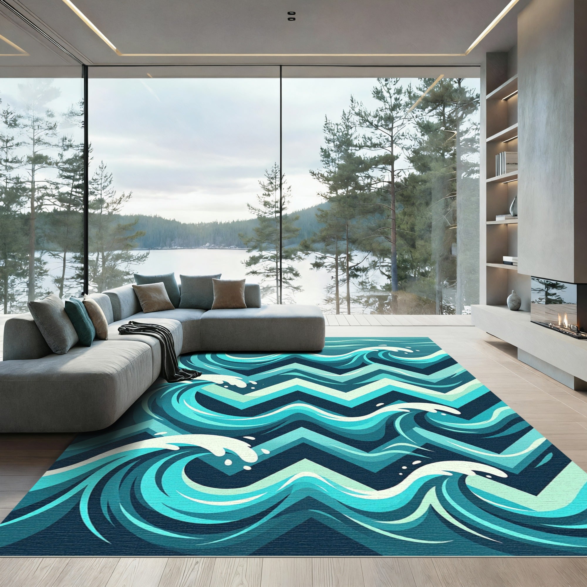 Geometric Coastal Ocean Wave Rug