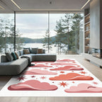 Whimsical Dusty Rose Cloudy Cosmic Sky Rug