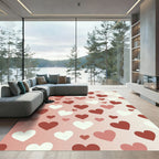 Romantic Hearts Collage Gradient Background Rug