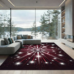 Radiant Red Starburst Sparkle Rug