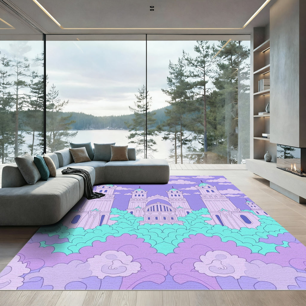 Pastel Purple Castle Wonderland Rug