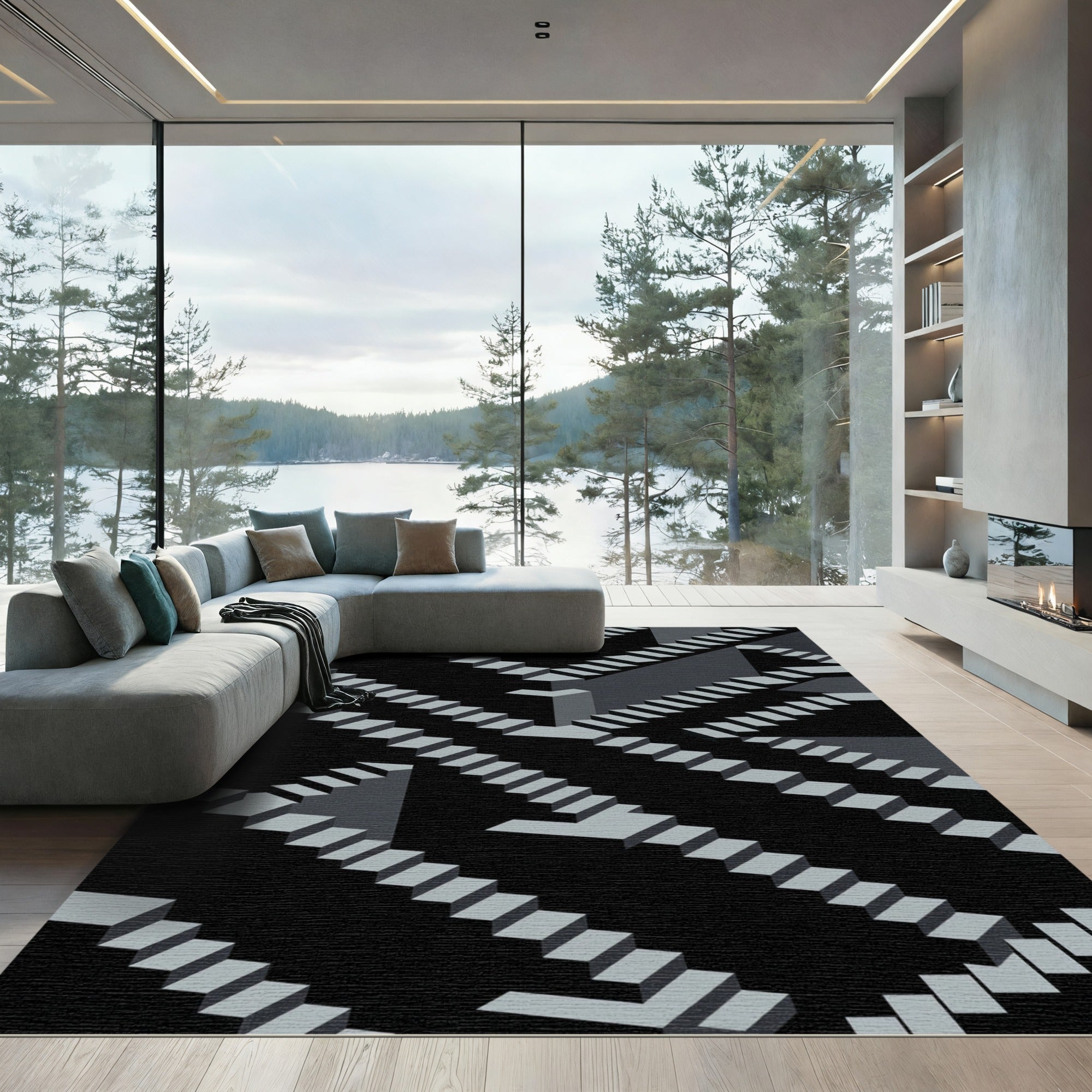 Endless Staircase Optical Illusion Rug