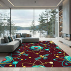 Retro Atomic Orbit Satellite Rug
