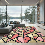 Pink Gold Geometric Heart Collage Rug