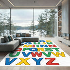 Colorful Alphabet Learning Block Letters Rug