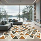 Geometric Earthy Triangle Composition Rug