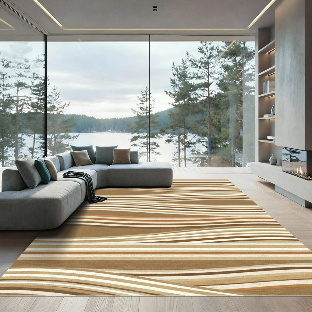 Earthy Tones Wavy Stripe Rug