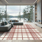 Rose Brown Plaid Lattice Pattern Rug