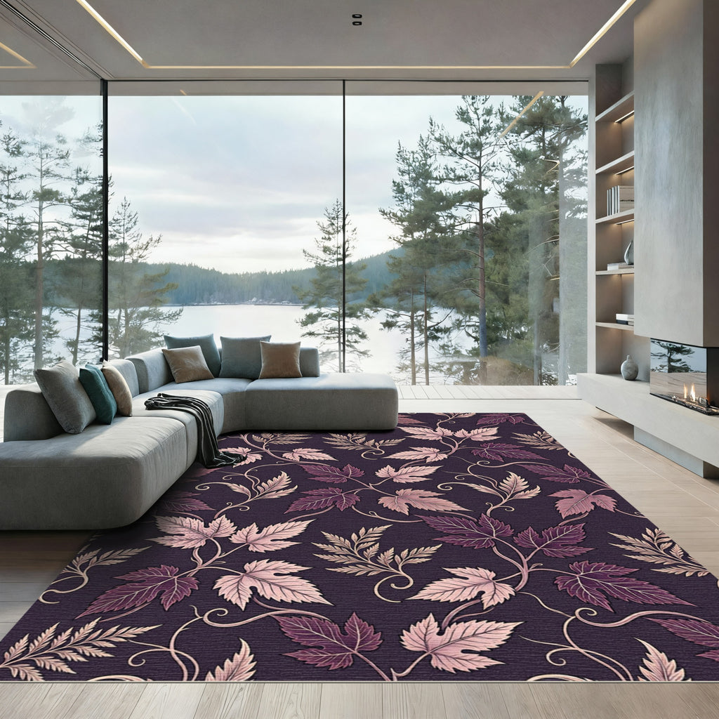 Purple Grapevine Botanical Vines Rug