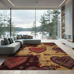 Red Cupid Heart Bandana Arrows Rug