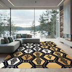 Black and Gold Geometric Ancestral Totem Rug