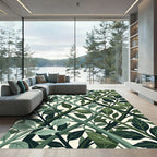 Lush Forest Green Foliage Trellis Rug