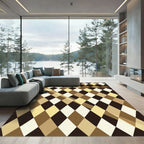 Chocolate Diamond Grid Overlay Rug