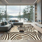 Bold Zebra Stripe Earthy Tonal Rug