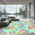 Pastel Ice Cream Cone Rainbow Swirl Rug