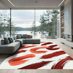 Coral Strokes Bold Swirls Rug