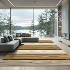 Natural Wood Grain Horizontal Bands Rug