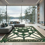 Intricate Celtic Knotwork Emerald Clover Emblem Rug