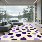Purple Polka Dots Scatter Round Rug