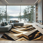 Abstract Terraced Ascent Monochrome Rug