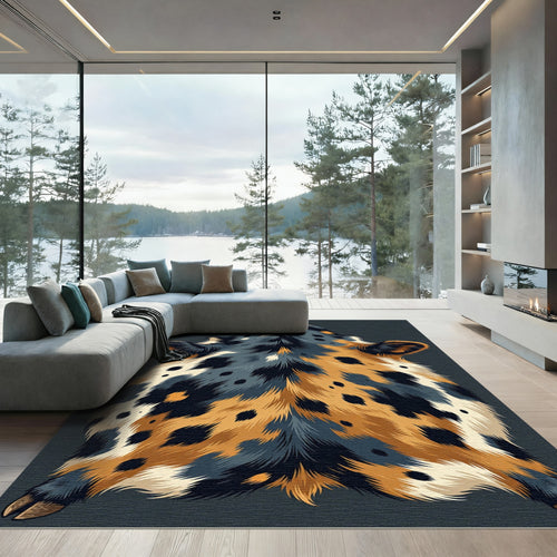 Abstract Animal Print Fur Rug