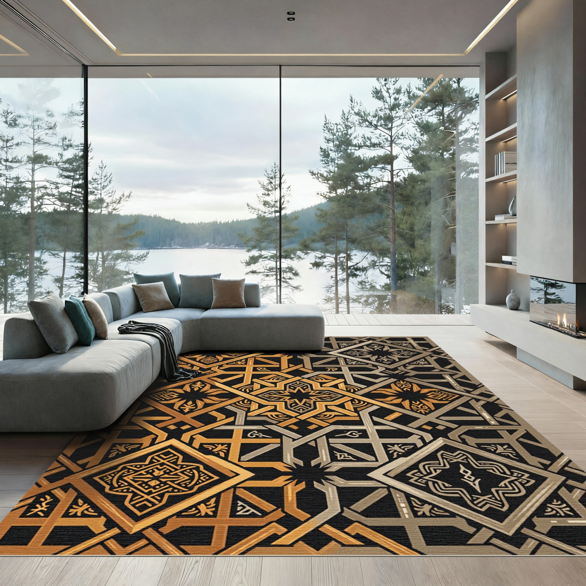 Golden Silver Geometric Complexity Rug