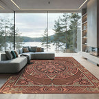 Vintage Bronze Rose Floral Mandala Rug