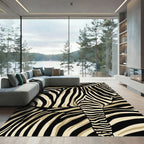 Bold Black And Gold Zebra Stripes Rug