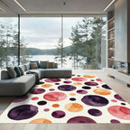 Watercolor Polka Dot Abstract Earthy Rug