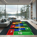 Geometric Multi Colored Interlocking Block Arrangement Rug