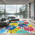 Vibrant Splatter Paint Chaos Rug