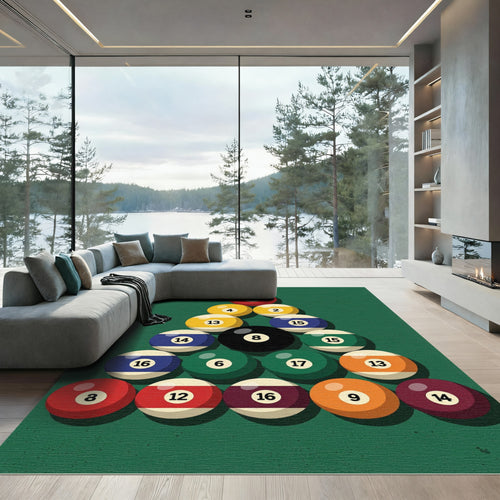 Billiard Ball Rack Geometric Games Table Rug