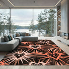 Coral Heart Burst Abstract Rug