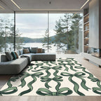 Sage Green Ribbon Bows Rug