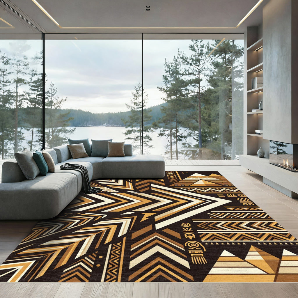 Geometric Tribal Arrow Stripes Rug