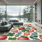 Whimsical Strawberry and Clover Garden Rug
