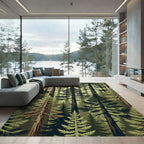 Verdant Forest Trees Composition Rug
