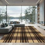 Classic Brown Tartan Plaid Square Rug