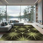 Olive Starburst Geometric Mid-Century Rug