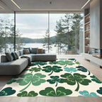 Shades Of Green Four Leaf Clovers Rug
