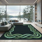 Emerald Green Twisted Rope Border Rug